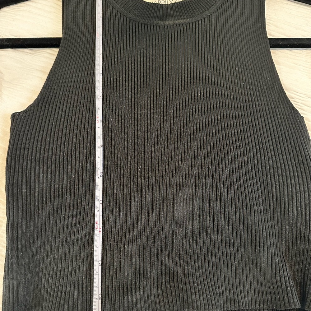 Black Ribbed Knit Top - Picture 4 of 7